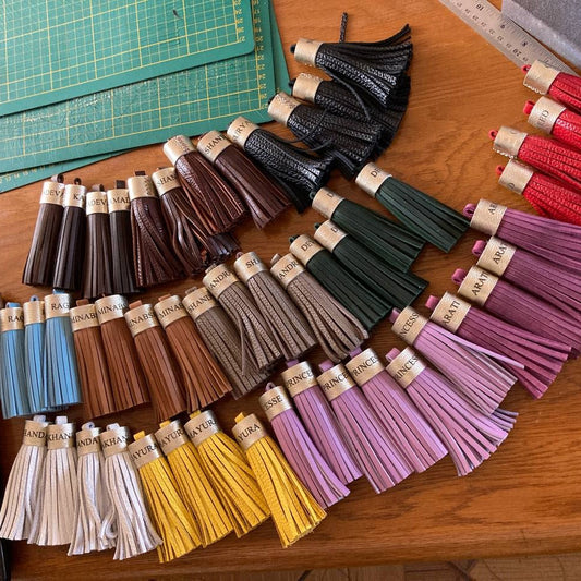 Natural leather tassel accessory

